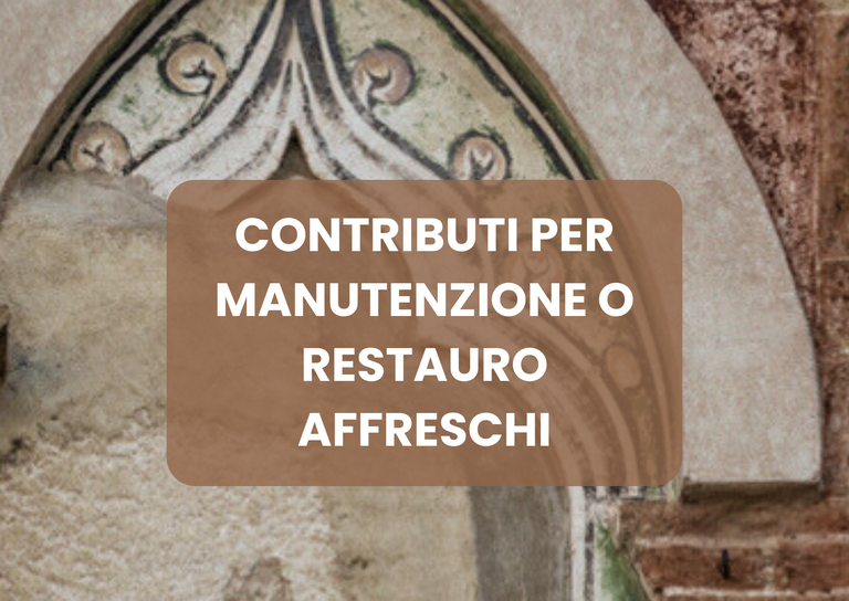 Dal 1° maggio 2025 è possibile richiedere l’erogazione di contributi per la manutenzione o il restauro di affreschi visibili dalla pubblica via, ubicati su edifici privati di proprietà di persone fisiche o giuridiche.